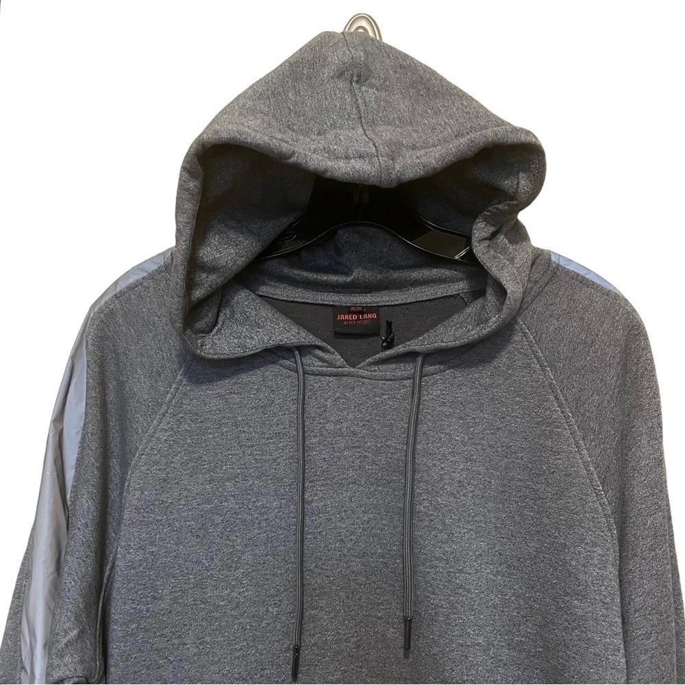 Jared Lang Hoodie Size XL Gray Pullover Sweatshirt NWT Reflective Tape Arm - Picture 5 of 10